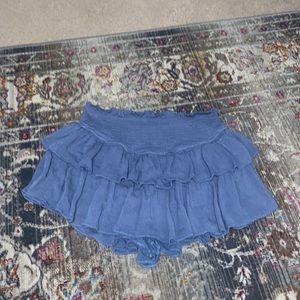 Blue mini ruffle skirt